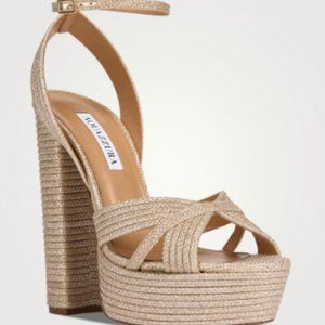 AQUAZZURA Sundance Platform Sandals 140 (NEVER WORN)